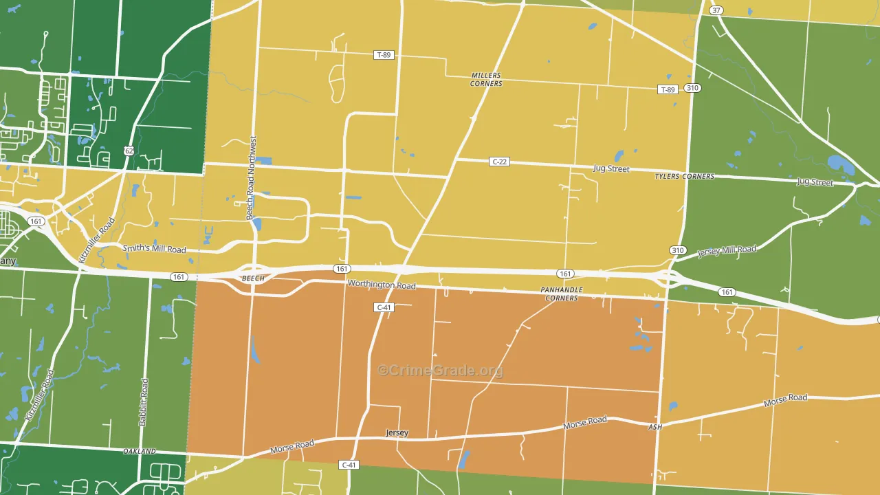 Jersey, OH Map of Assault Rates