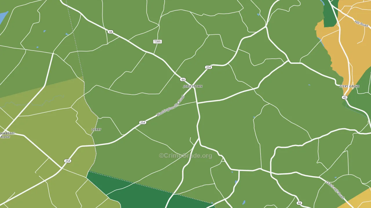 Jerseytown, PA Map of Assault Rates
