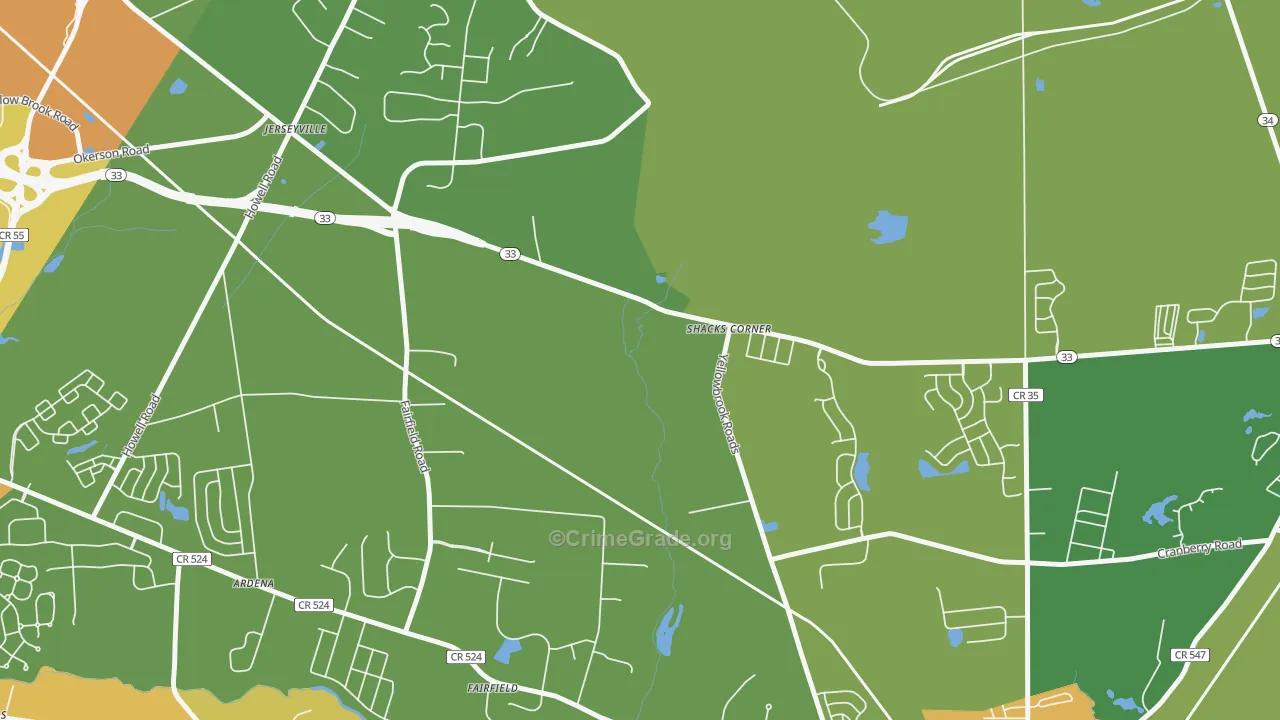 Jerseyville, NJ Map of Assault Rates