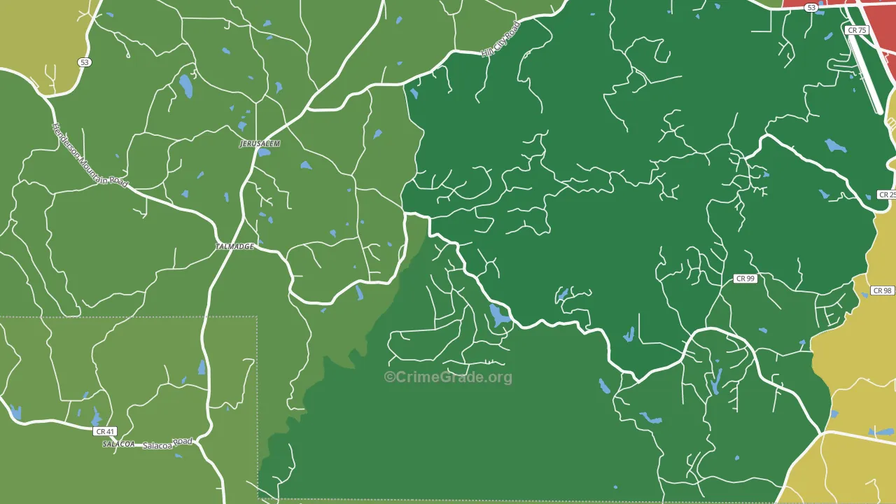 Jerusalem, GA Map of Assault Rates