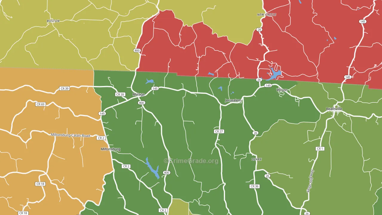 Jerusalem, OH Map of Assault Rates