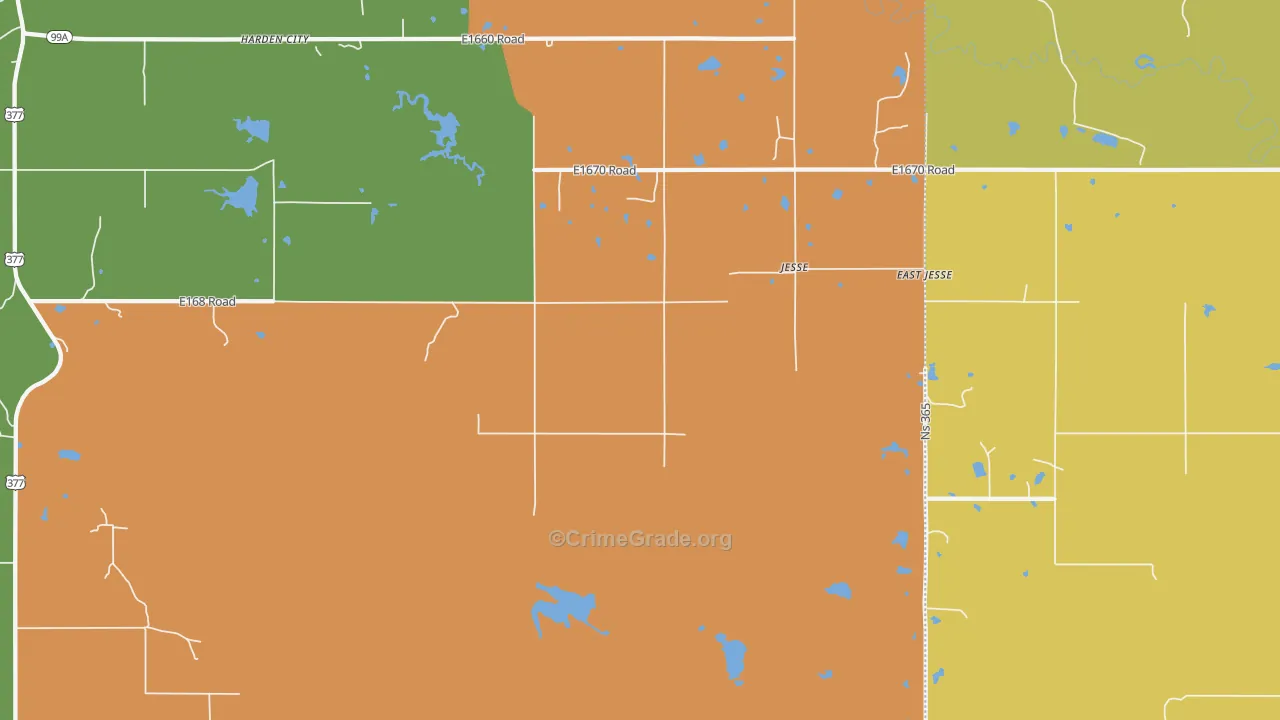 Jesse, OK Map of Assault Rates