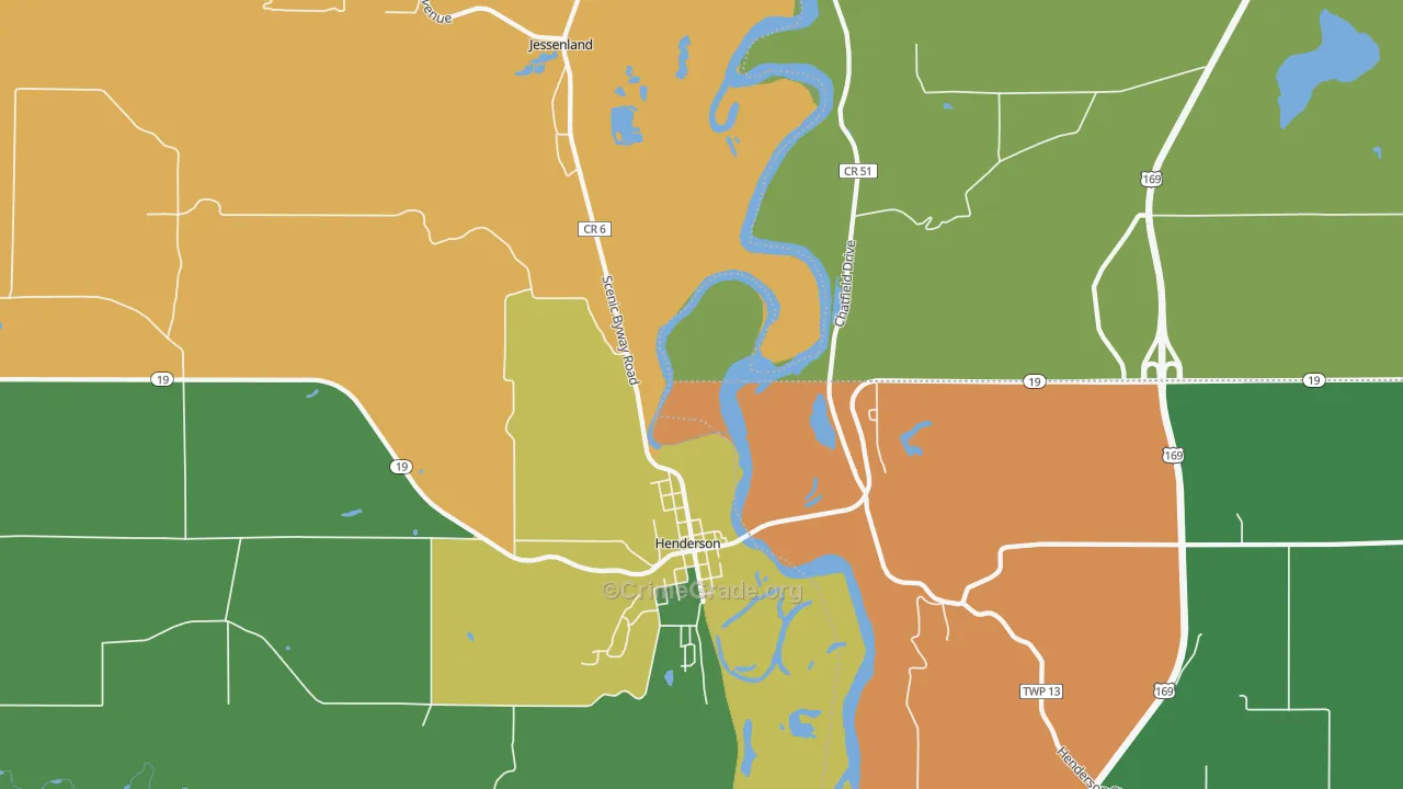Jessenland, MN Map of Assault Rates