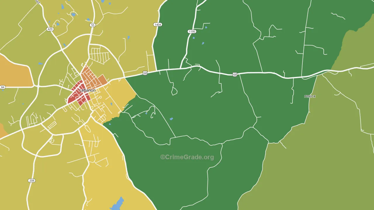 Jessietown, KY Map of Assault Rates