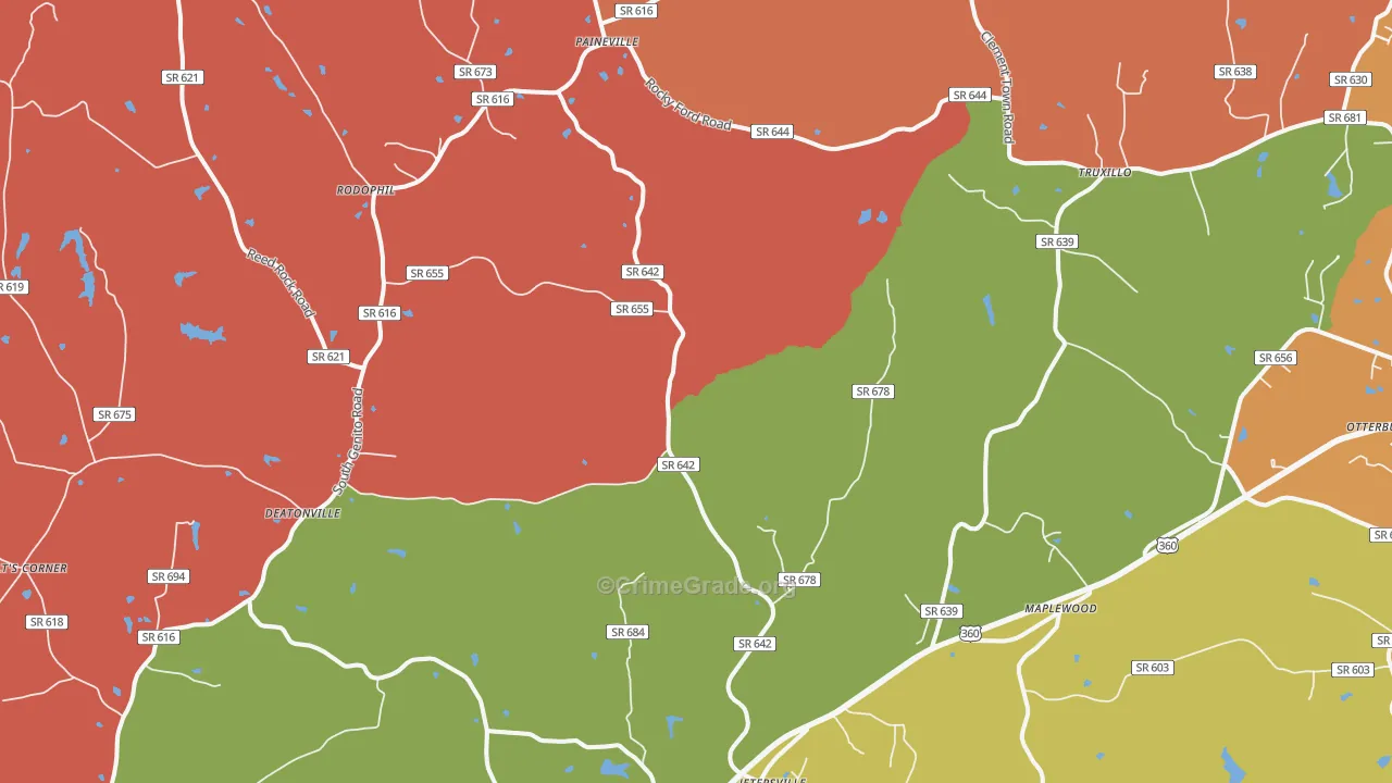 Jetersville, VA Map of Assault Rates