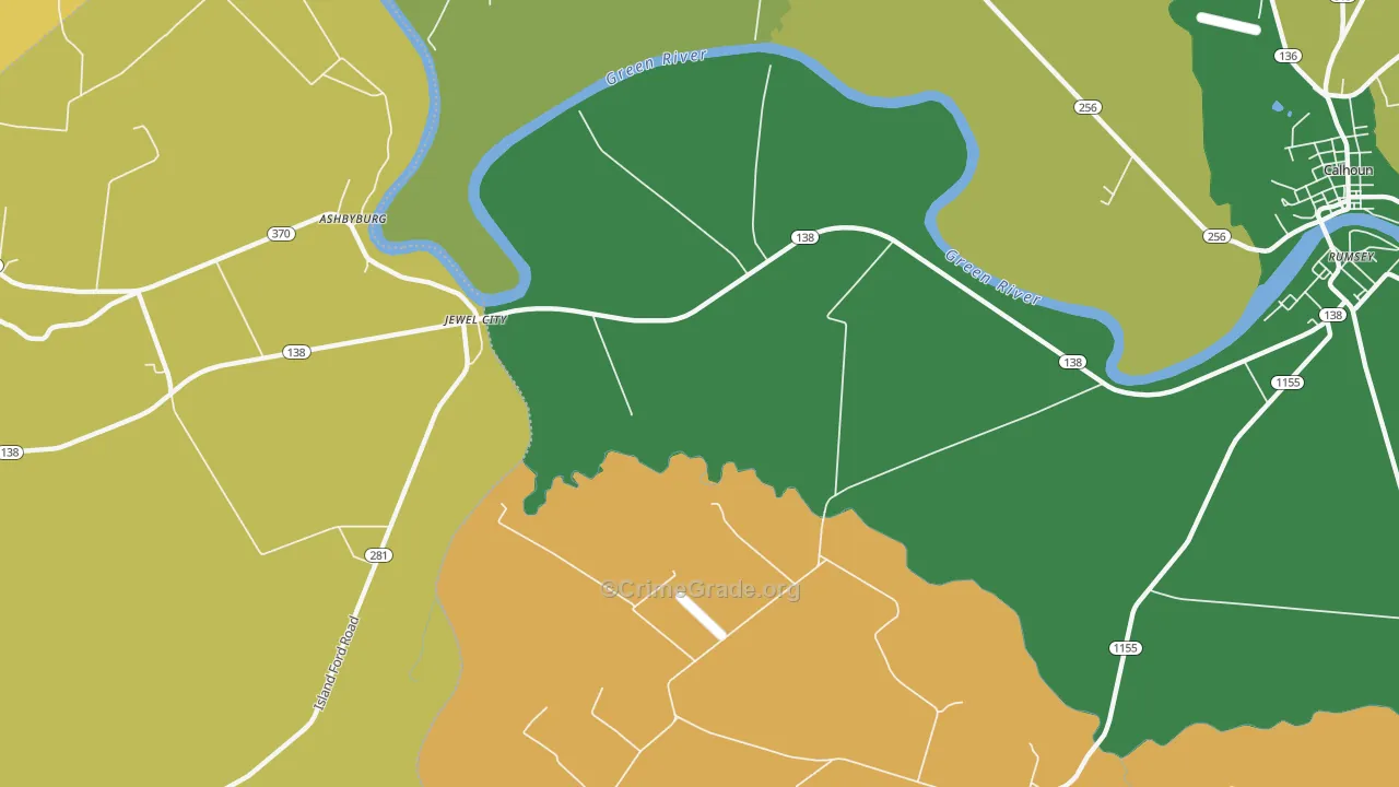 Jewel City, KY Map of Assault Rates