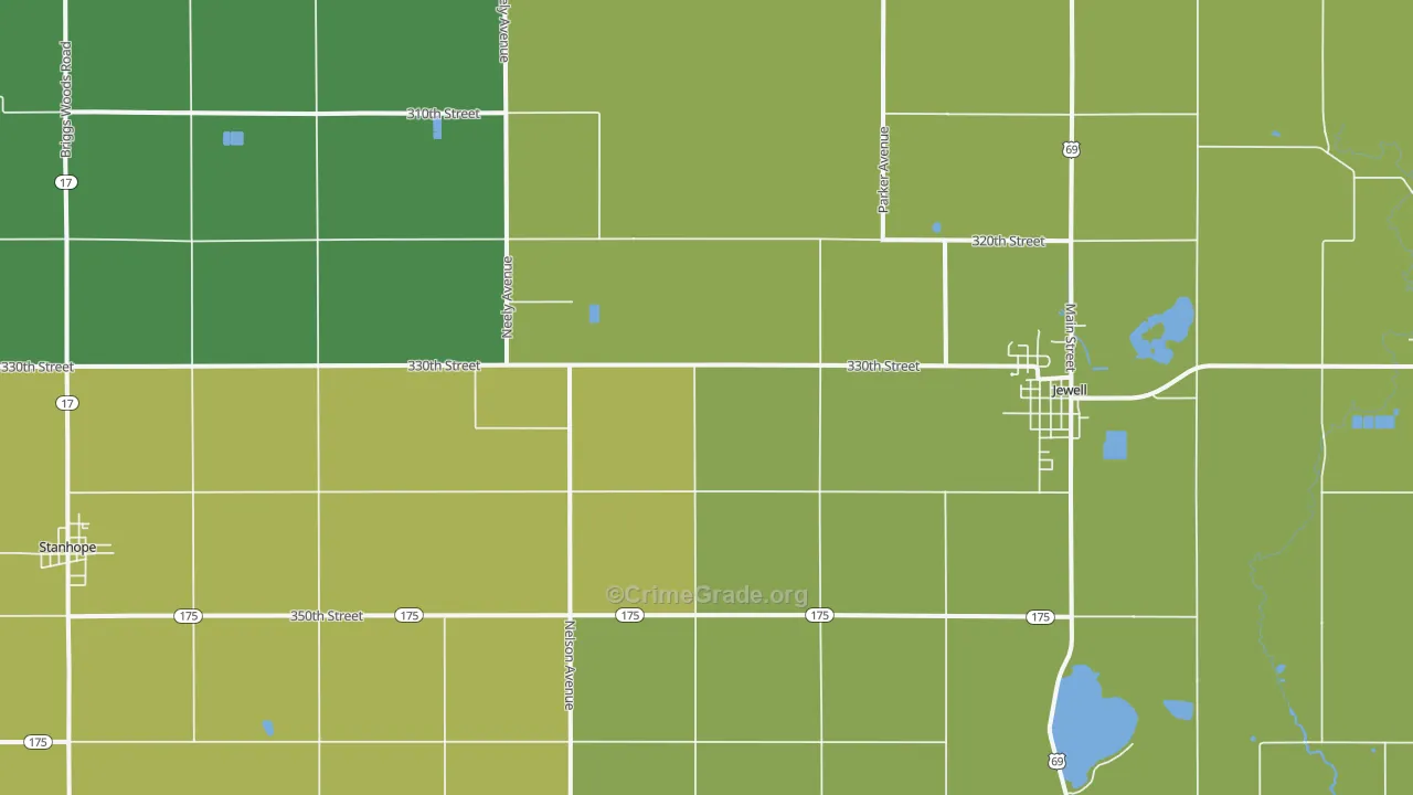 Jewell, IA Map of Assault Rates