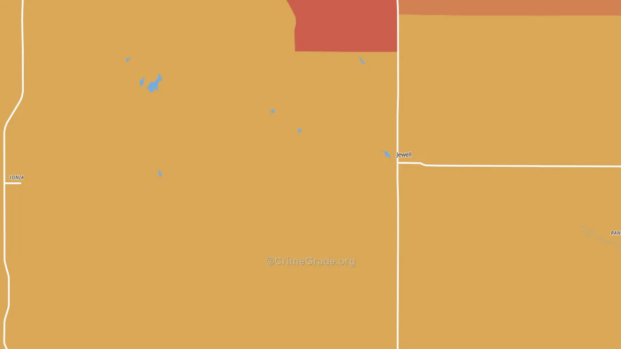 Jewell, KS Map of Assault Rates