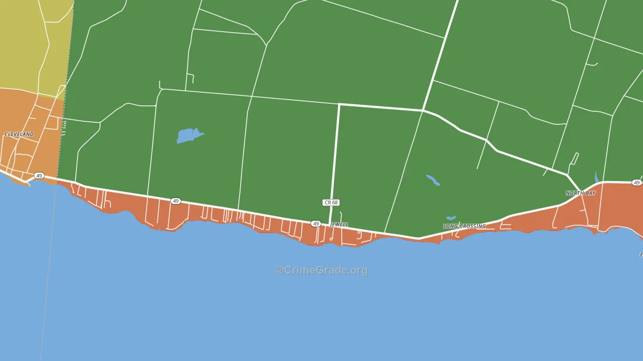 Jewell, NY Map of Assault Rates