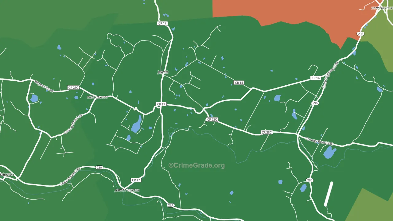 Jewett, NY Map of Assault Rates