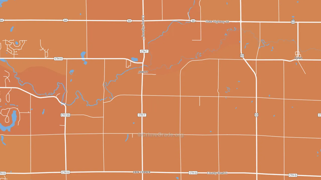 Jewett, WI Map of Assault Rates