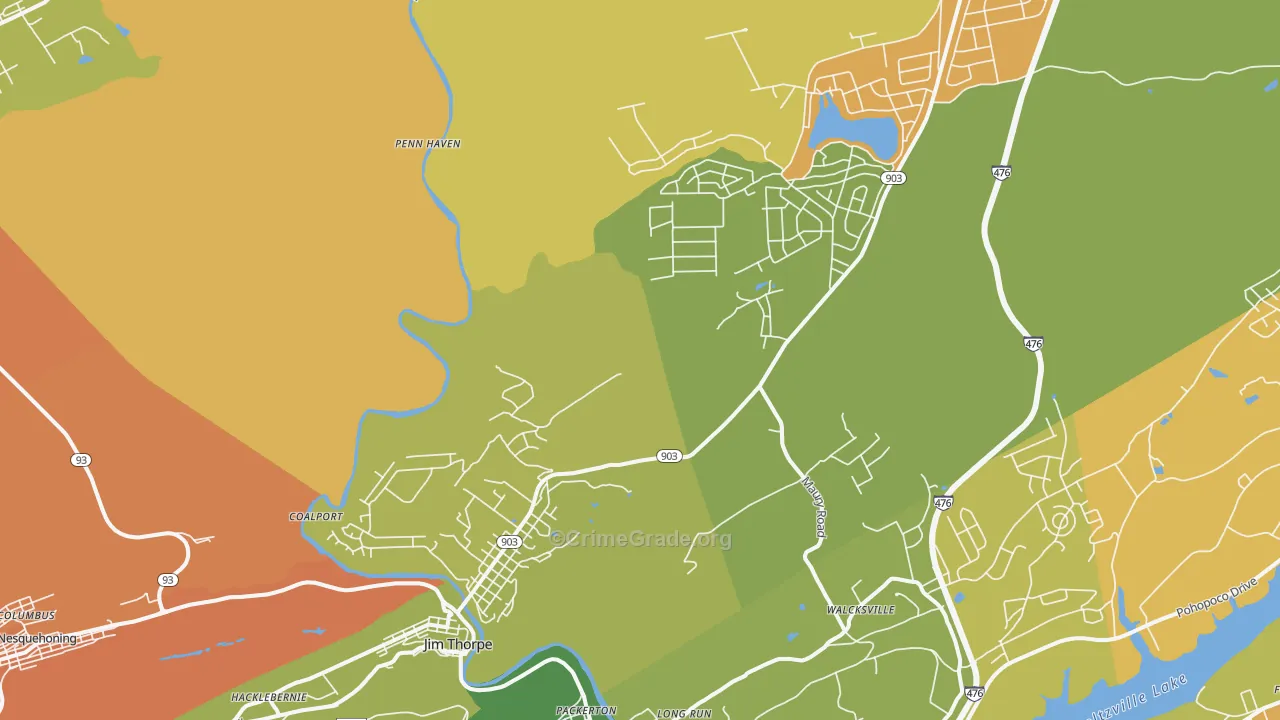 Jim Thorpe, PA Map of Assault Rates