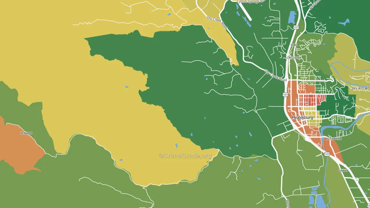 Jimtown, CA Map of Assault Rates