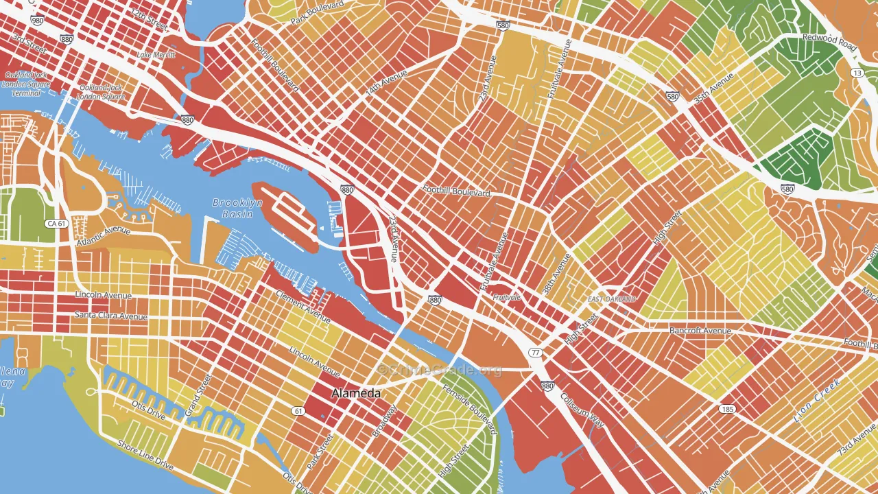 Jingletown, Oakland, CA Map of Assault Rates