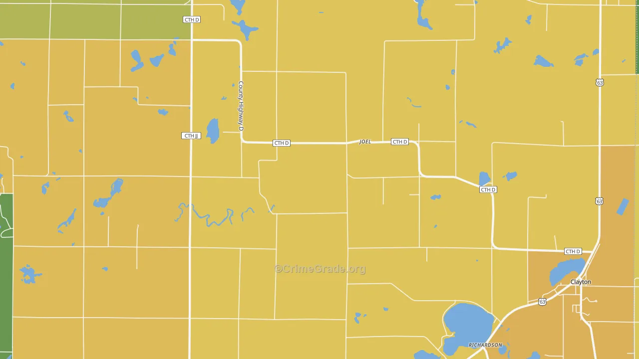 Joel, WI Map of Assault Rates