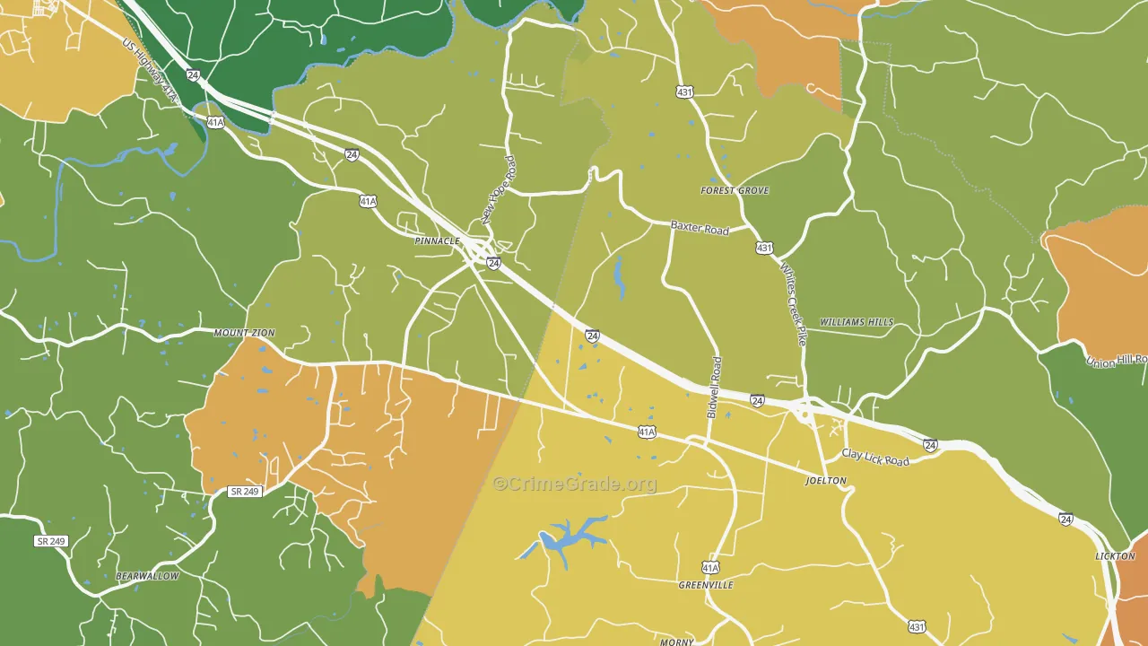 Joelton, TN Map of Assault Rates
