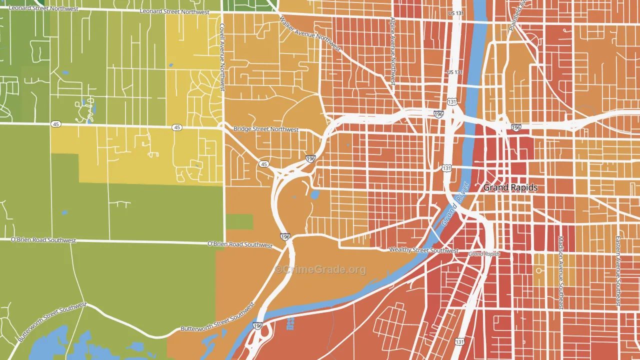 John Ball Park, Grand Rapids, MI Map of Assault Rates