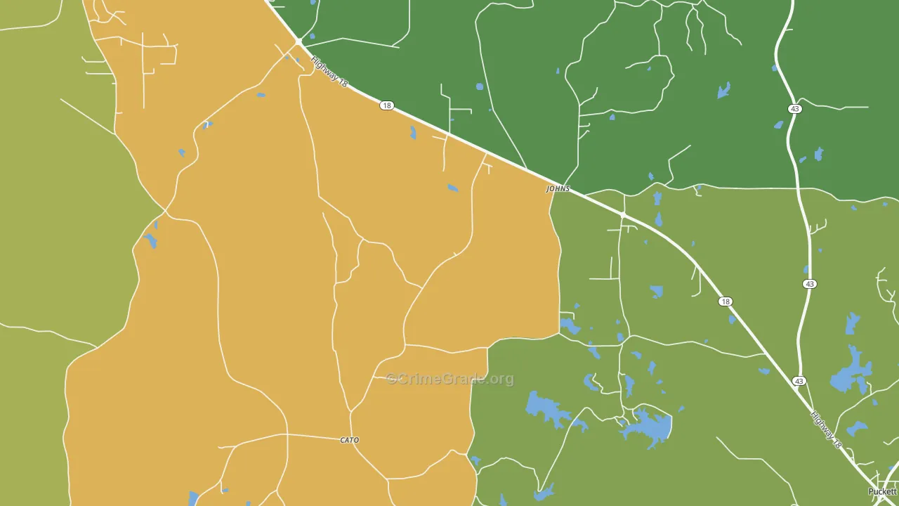 Johns, MS Map of Assault Rates
