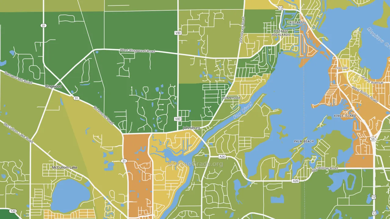 Johnsburg, IL Map of Assault Rates