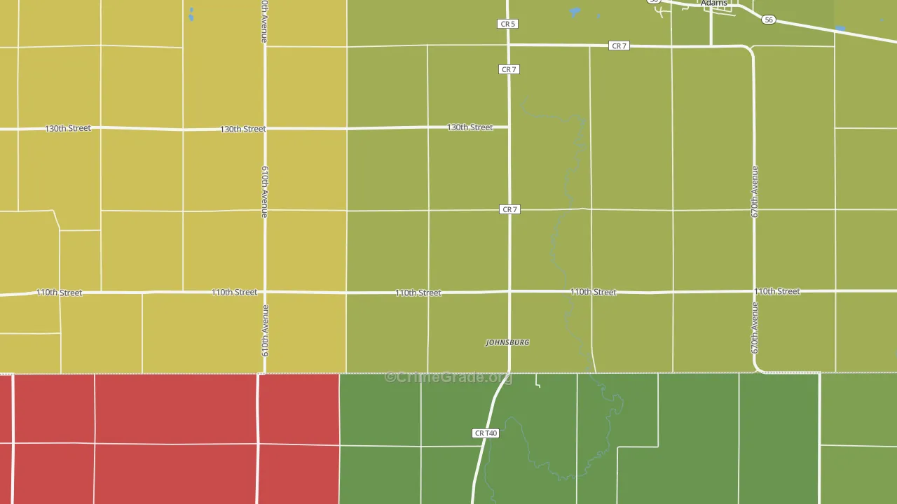Johnsburg, MN Map of Assault Rates