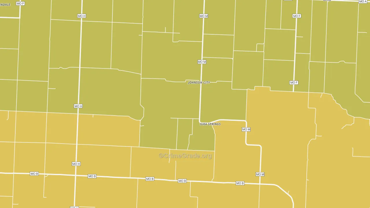 Johnson City, MO Map of Assault Rates