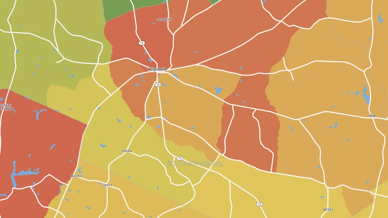 Johnson County, GA Map of Assault Rates