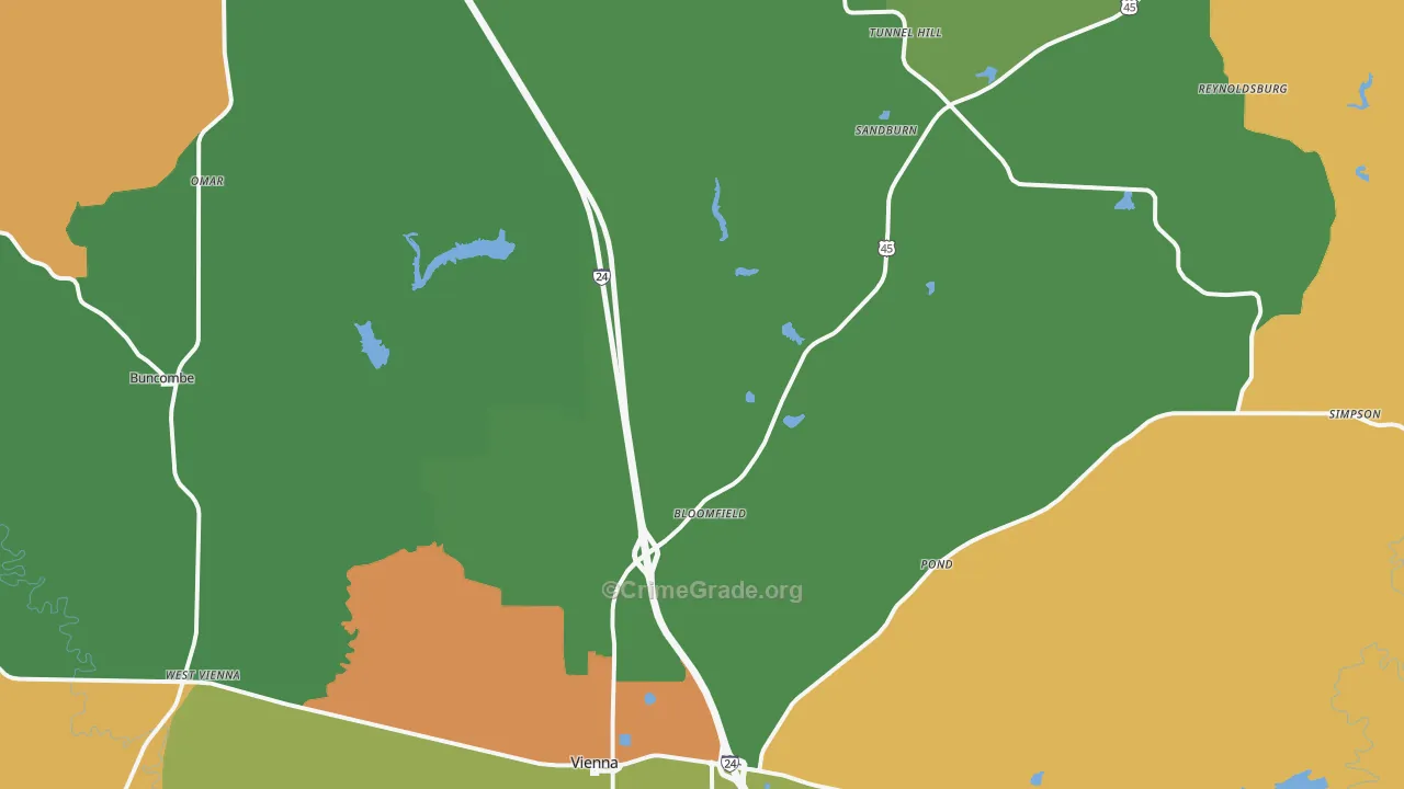 Johnson County, IL Map of Assault Rates