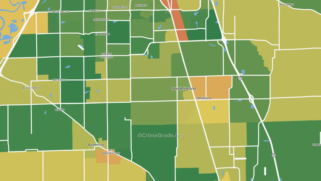Johnson County, IN Map of Assault Rates