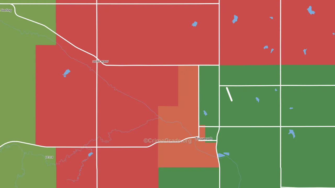 Johnson County, NE Map of Assault Rates