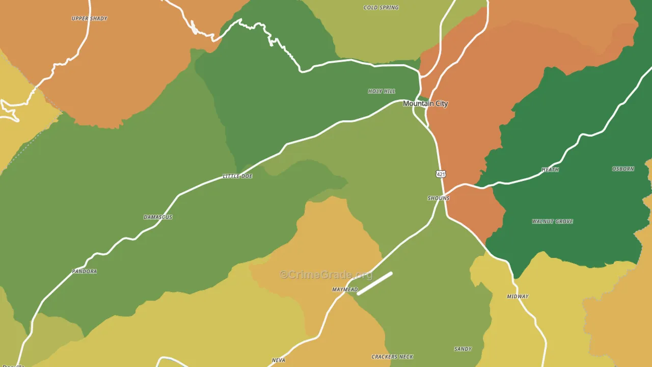 Johnson County, TN Map of Assault Rates