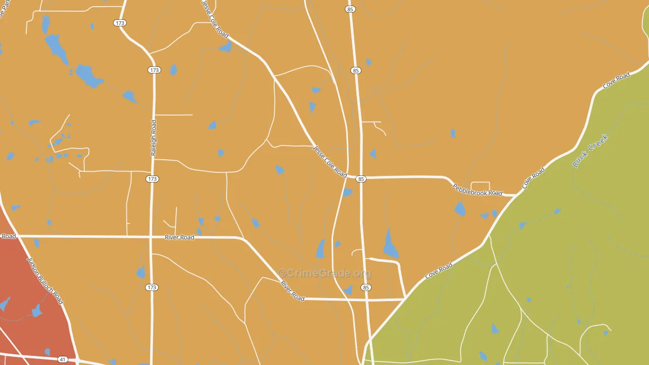 Johnson Crossroads, GA Map of Assault Rates