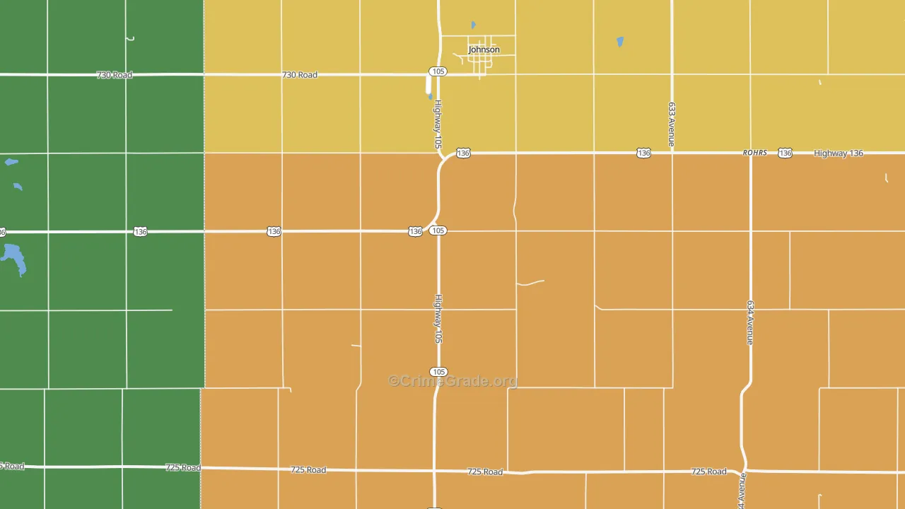 Johnson, NE Map of Assault Rates