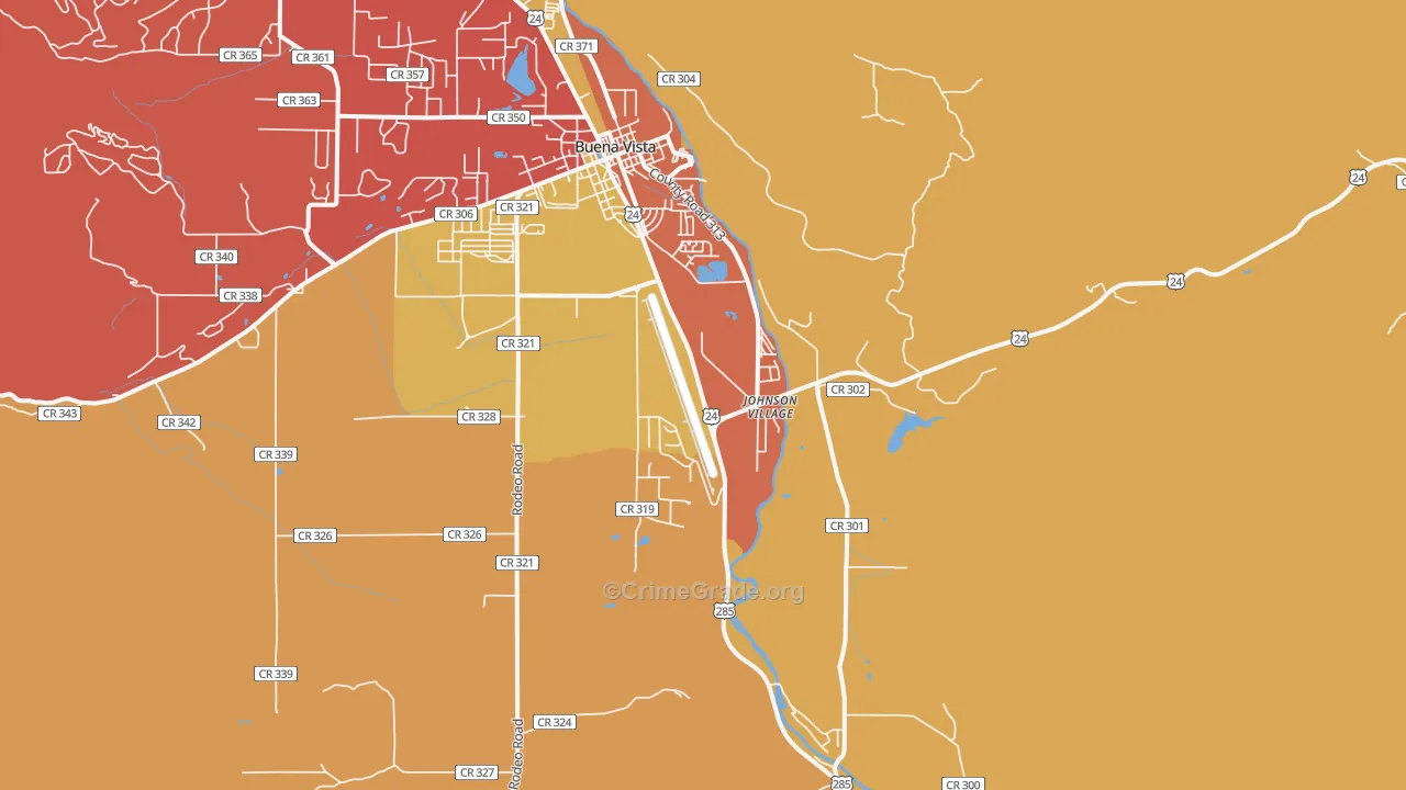 Johnson Village, CO Map of Assault Rates