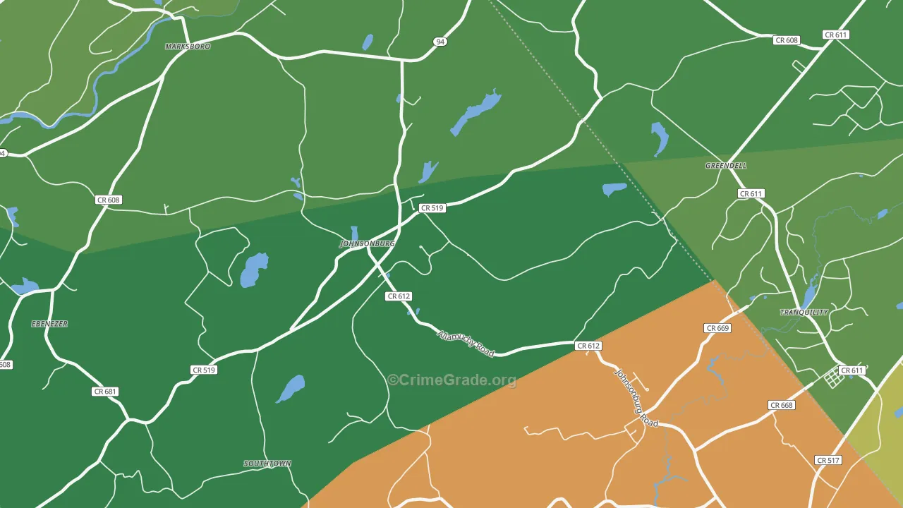 Johnsonburg, NJ Map of Assault Rates