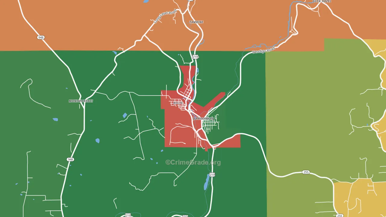 Johnsonburg, PA Map of Assault Rates