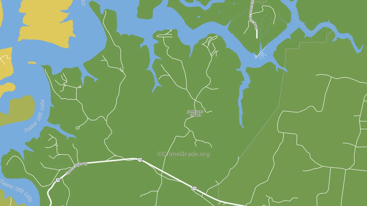 Johnsons Chapel, TN Map of Assault Rates