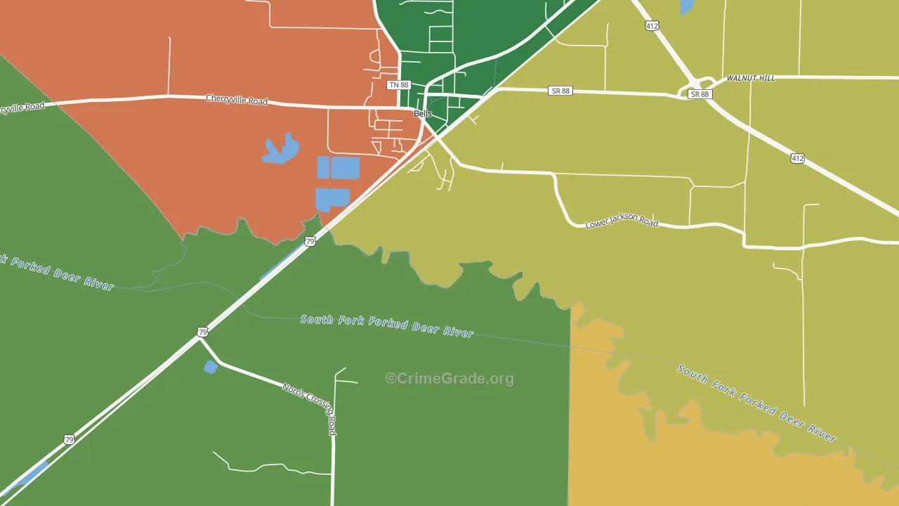 Johnsons Grove, TN Map of Assault Rates