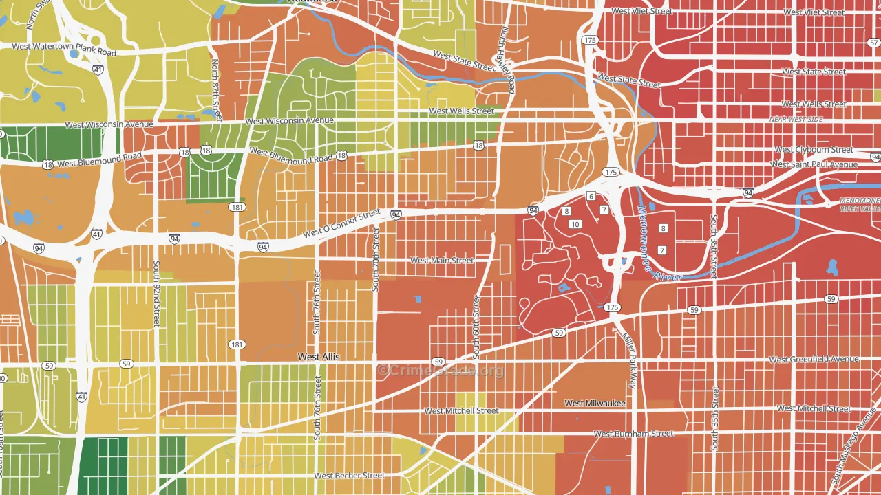 Johnson's Woods, Milwaukee, WI Map of Assault Rates