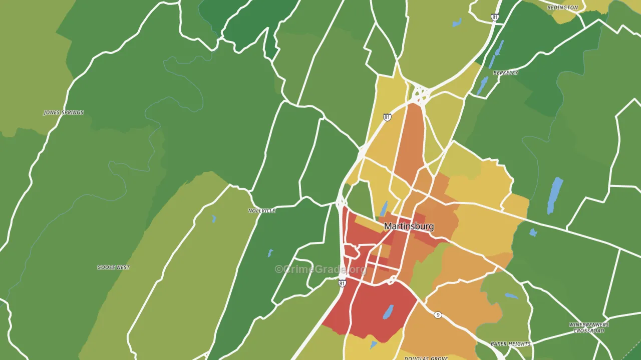 Johnsontown, WV Map of Assault Rates
