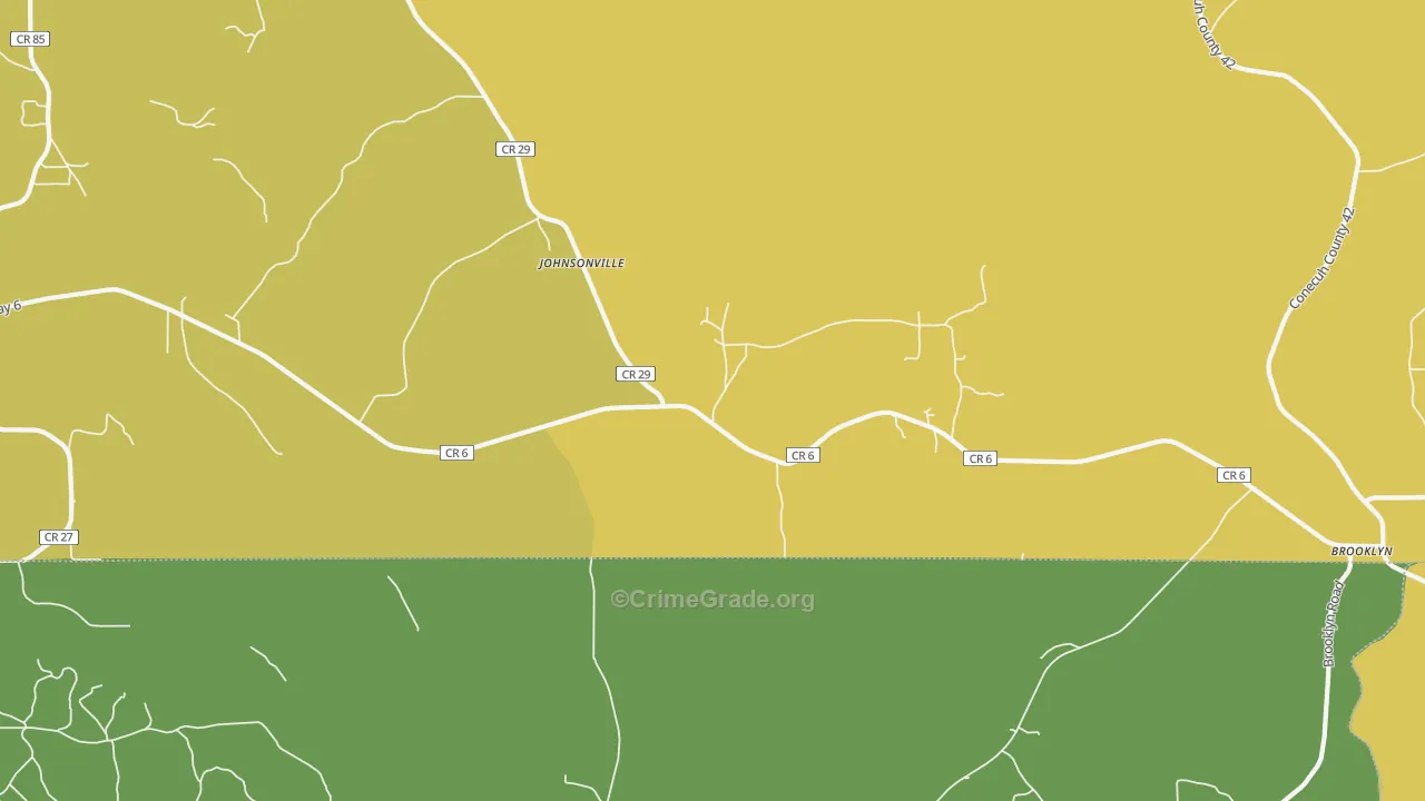 Johnsonville, AL Map of Assault Rates