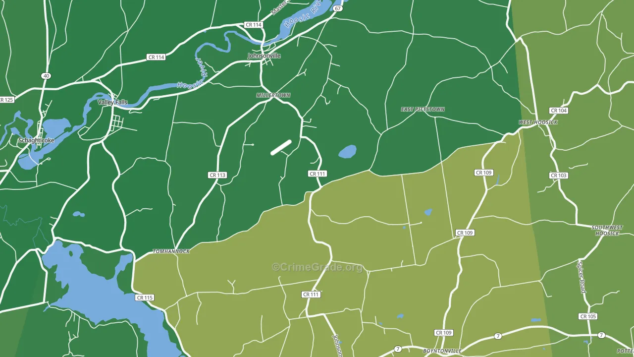 Johnsonville, NY Map of Assault Rates