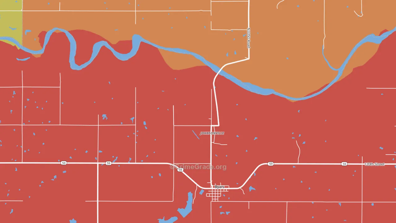 Johnsonville, OK Map of Assault Rates