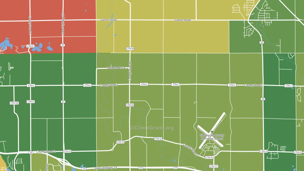 Johnsonville, WI Map of Assault Rates