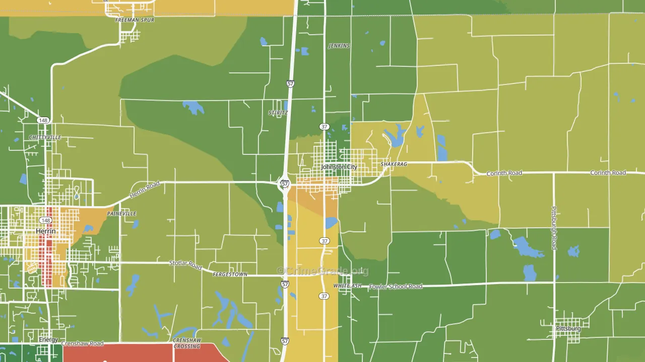 Johnston City, IL Map of Assault Rates