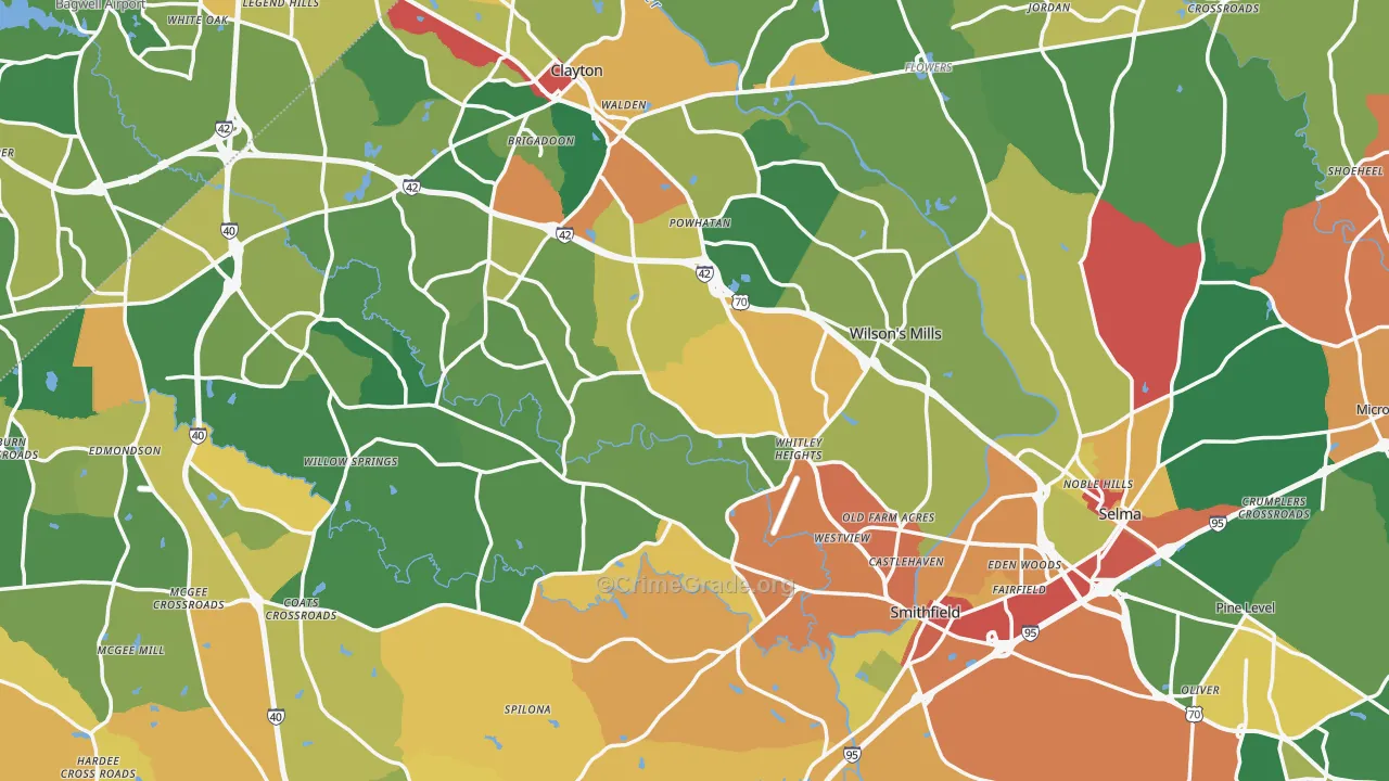 Johnston County, NC Map of Assault Rates