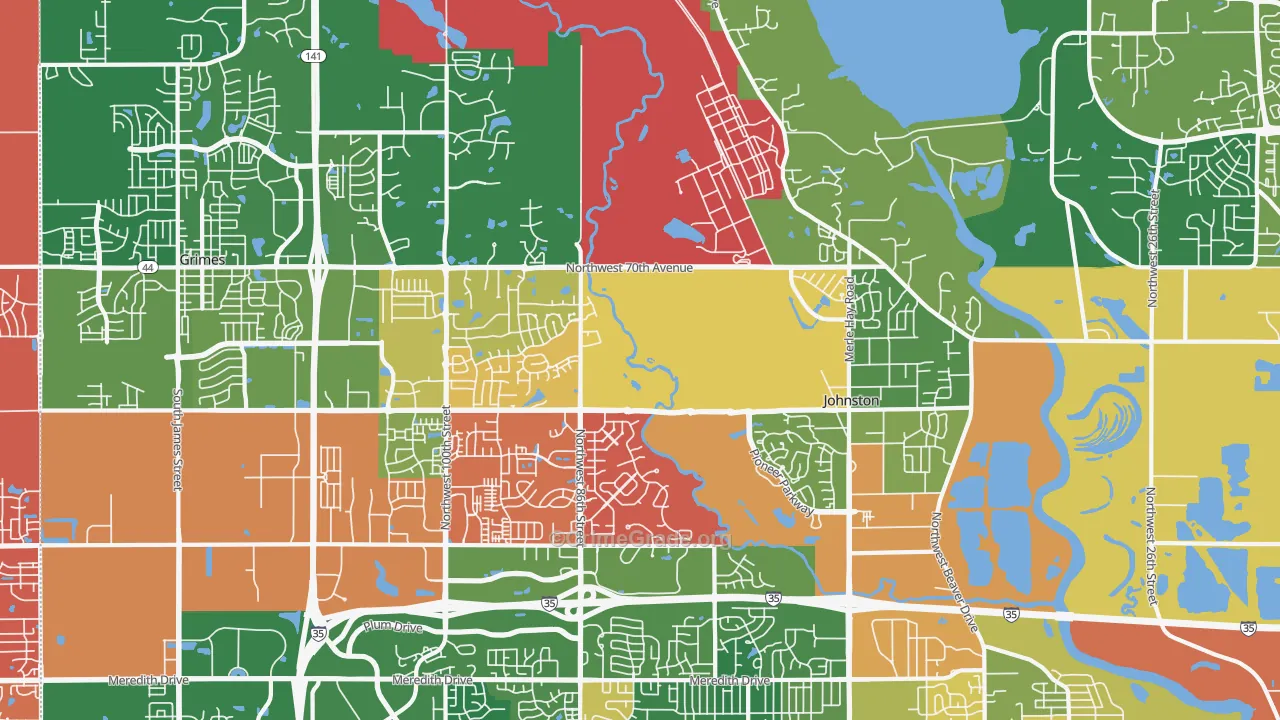 Johnston, IA Map of Assault Rates