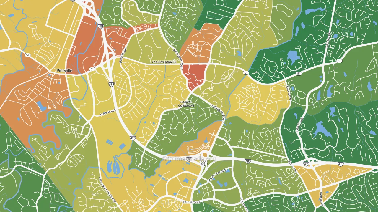 Johnston-McAlpine, Charlotte, NC Map of Assault Rates