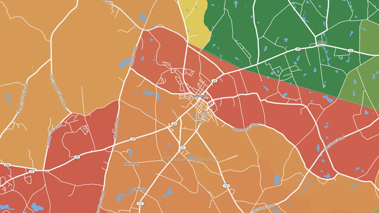 Johnston, SC Map of Assault Rates