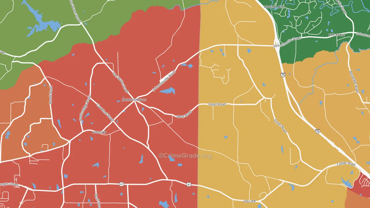 Johnstonville, GA Map of Assault Rates