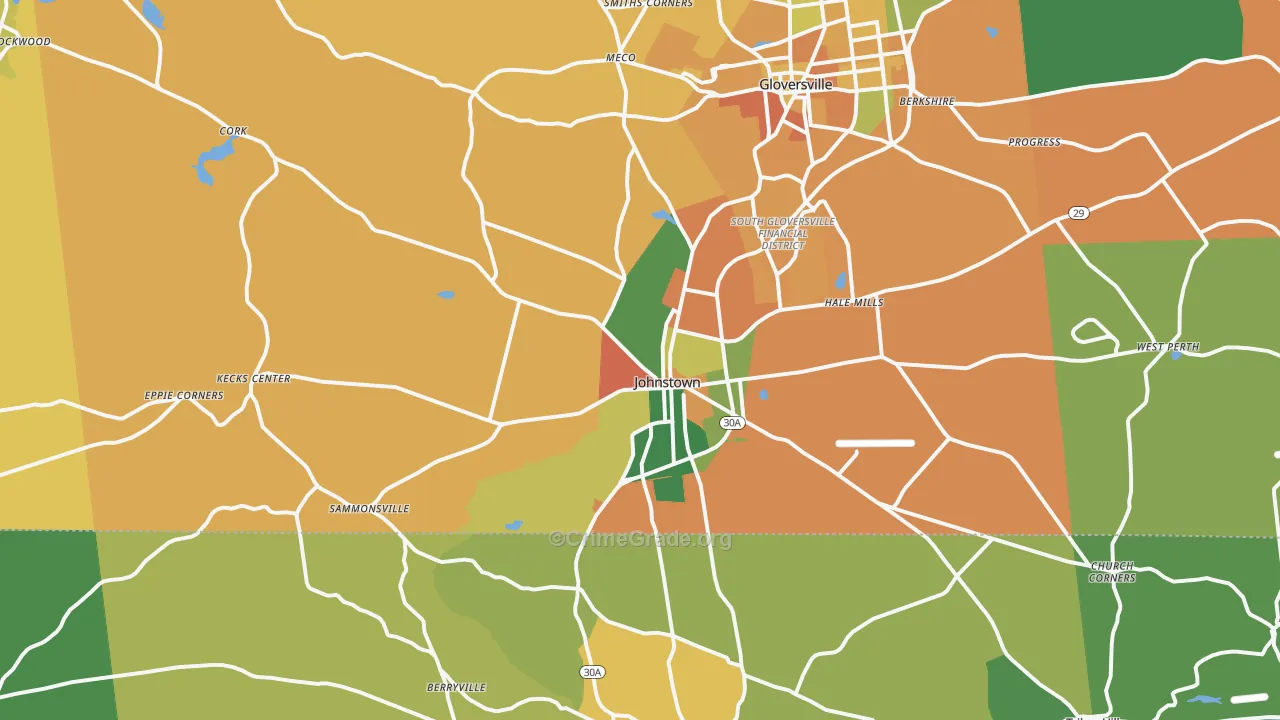 Johnstown, NY Map of Assault Rates